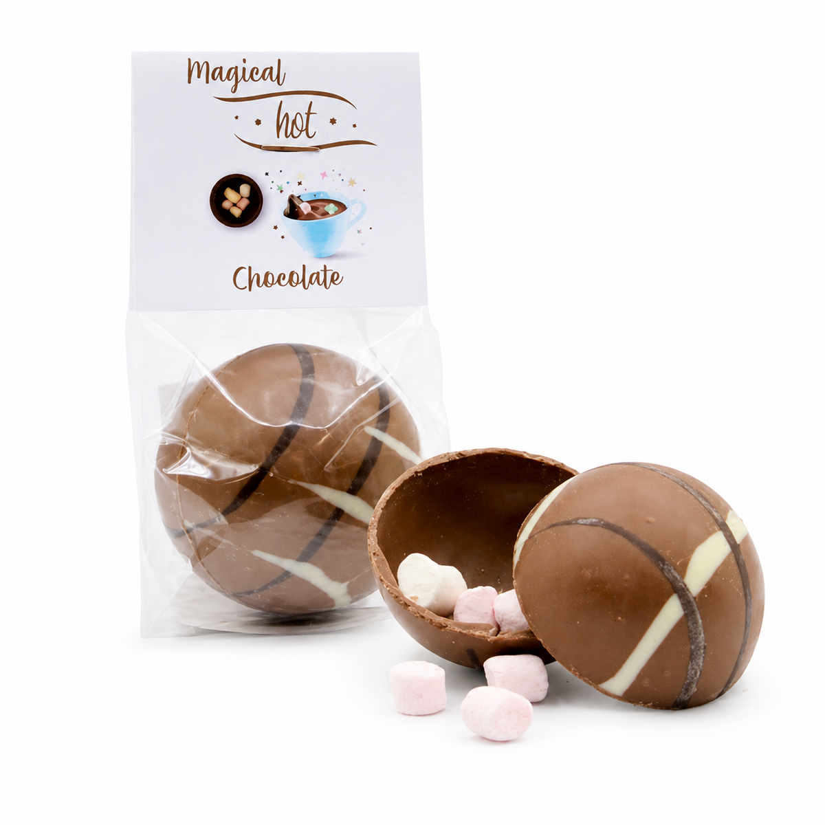 Chokoladebombe med miniskumfiduser – 45 g – 1 stk. Chokolade ADG Diffusion