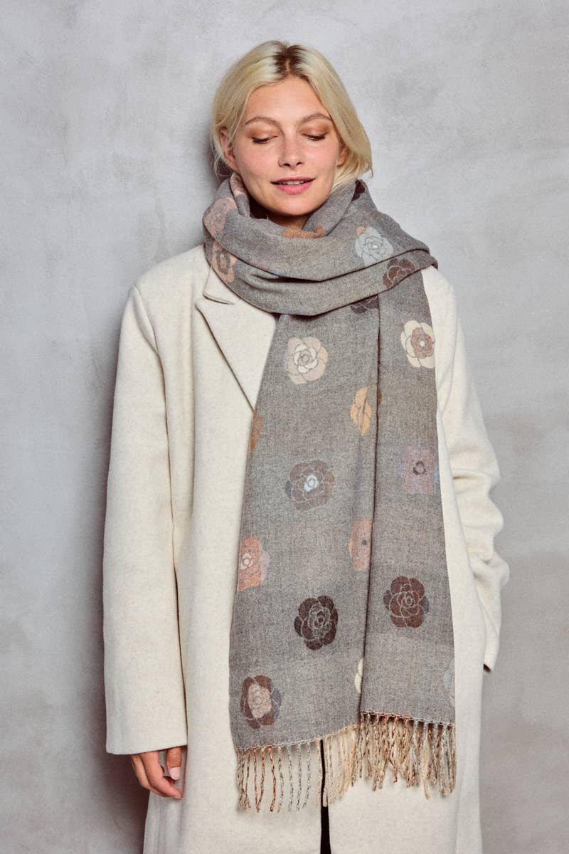 Vendbart Tørklæde med blomsterprint BYREN | ÉLINE L'ATELIER