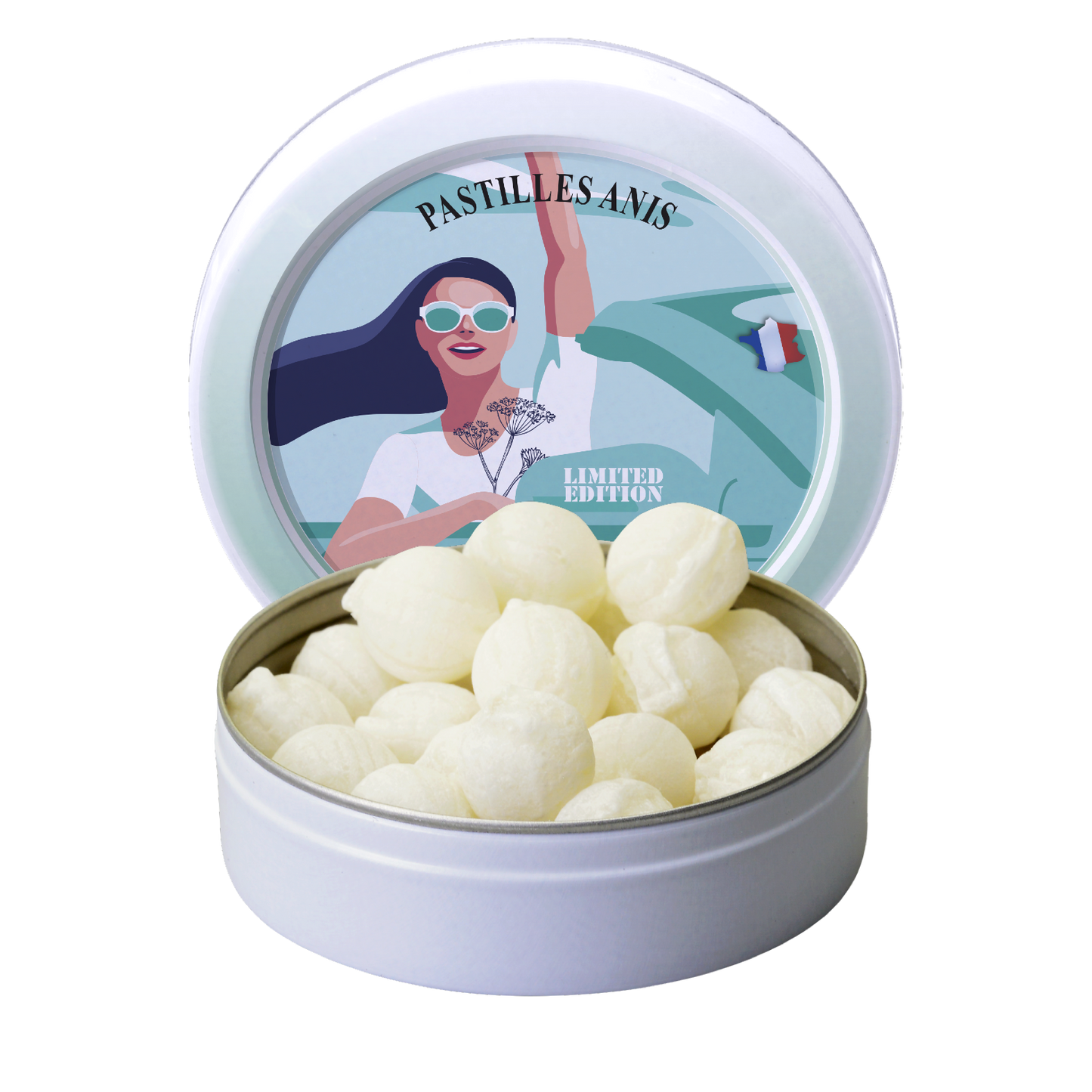 Anis Delice Pastiller 45g - François Groslière Design i Metalæske Bonbon-France