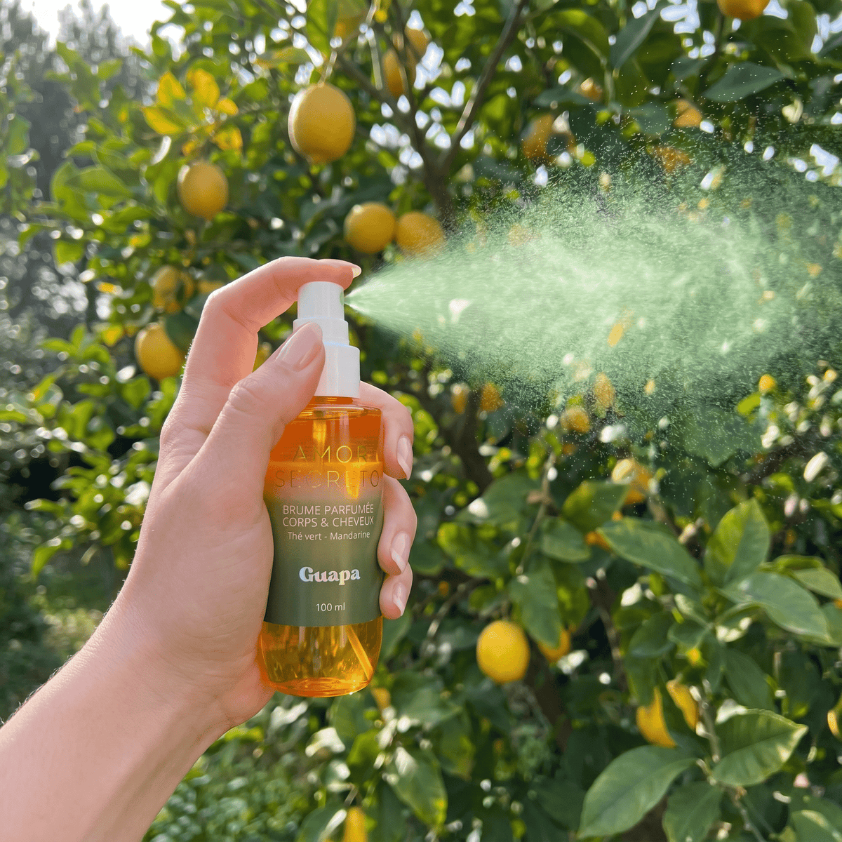 Parfumeret mist til krop og hår – Guapa – Grøn te og mandarin – 100 ml Plejende produkter Amor Secreto