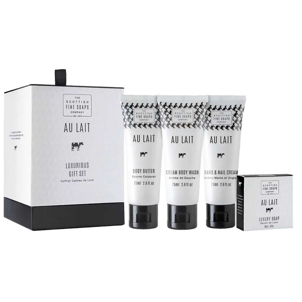 Au Lait Luxus Gavesæt – Økologisk Mælk Body Care The scottish soaps company