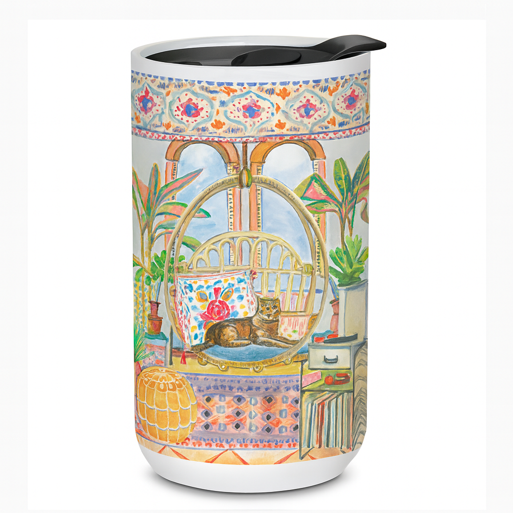 Tabby kat bungalow kæmpe keramisk krus - Uptown Pets Punch Studio