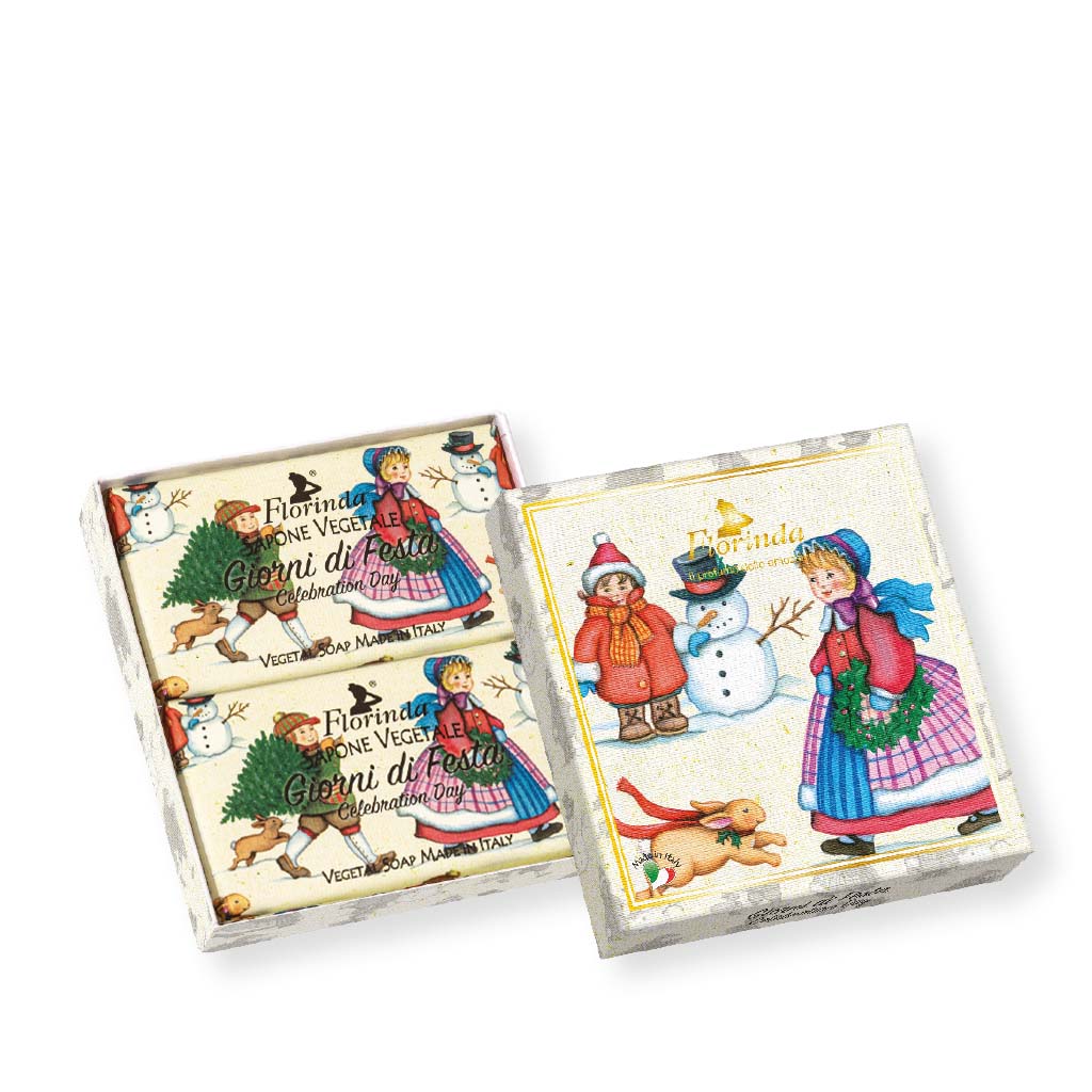 JUL – Gaveæske med 1 stk. julesæbe og 3 duftposer Florinda Celebration day