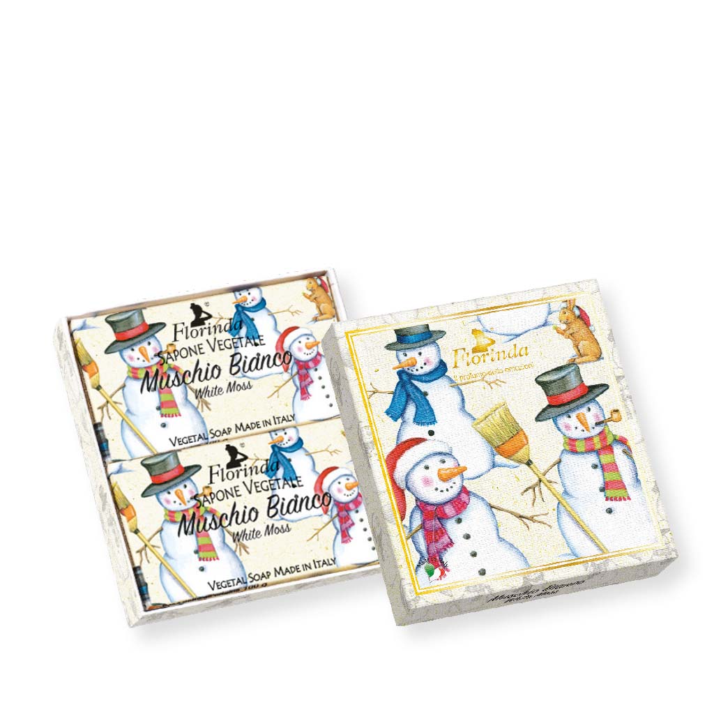 JUL – Gaveæske med 1 stk. julesæbe og 3 duftposer Florinda White Moss