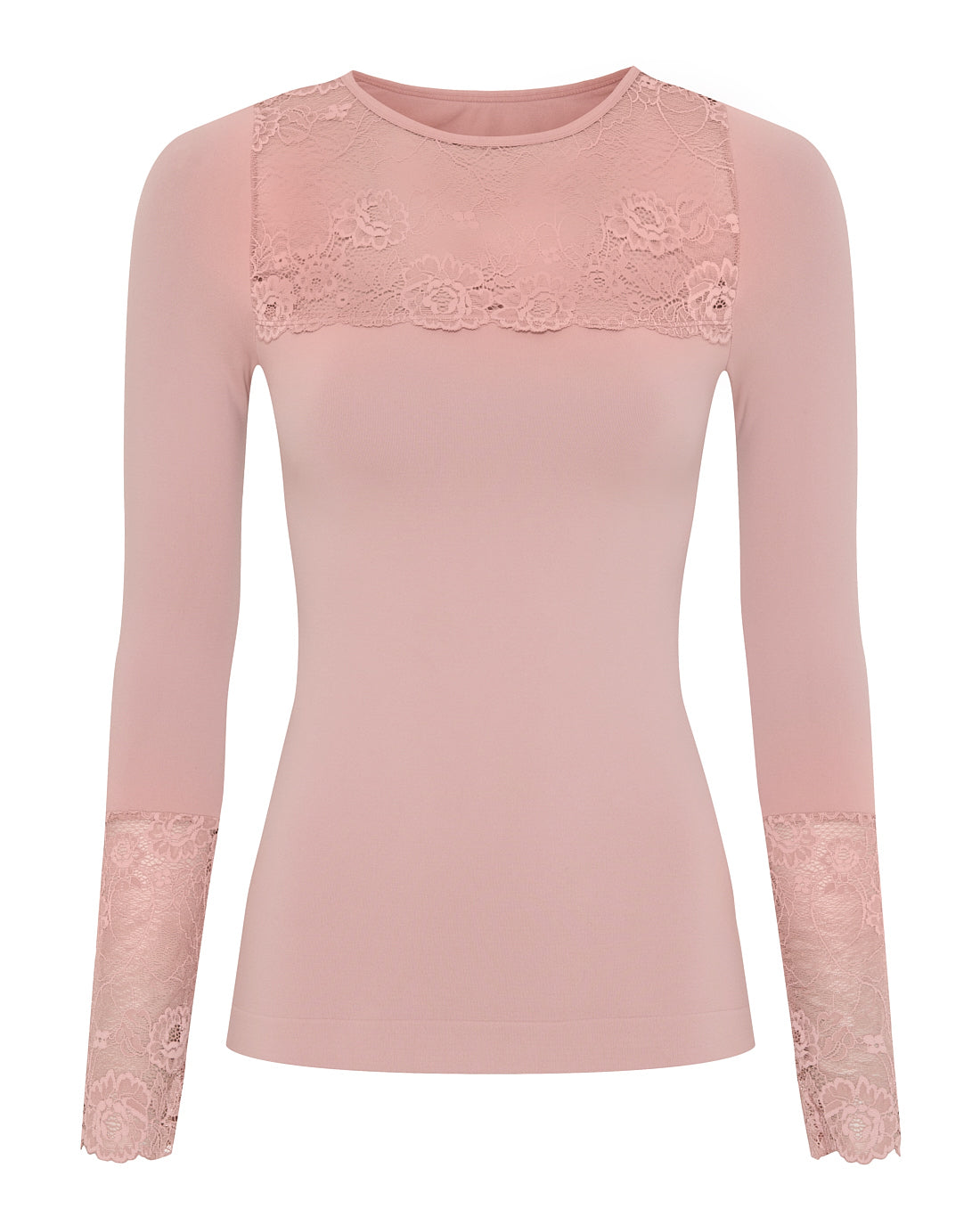 Nancy Langærmet Bluse med Blonde – Tim & Simonsen Tim & Simonsen Rosa antico S/M