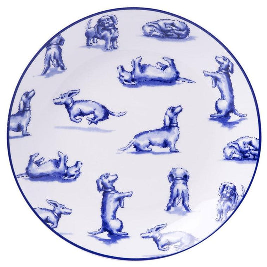 Dessert tallerken med gravhund  ø15 cm Heinen delfts blauw