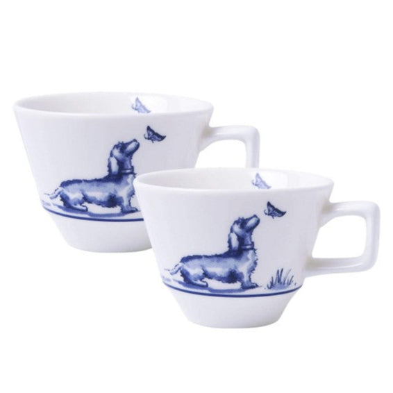 Ekspresso kopper med blå gravhunde 2 stk 90 ml