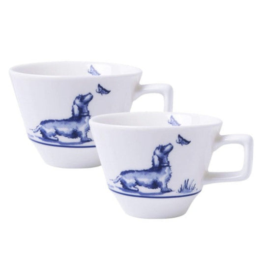 Ekspresso kopper med blå gravhunde 2 stk 90 ml