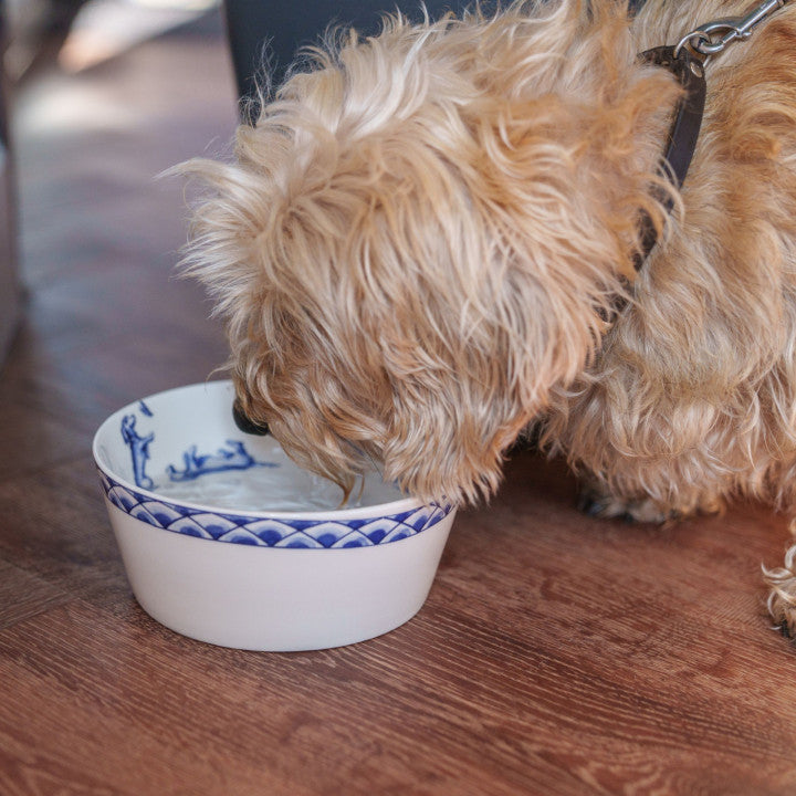 Hundeskål Gravhund Nhaan - Porcelæn - 500 ml Heinen Delfts Blauw