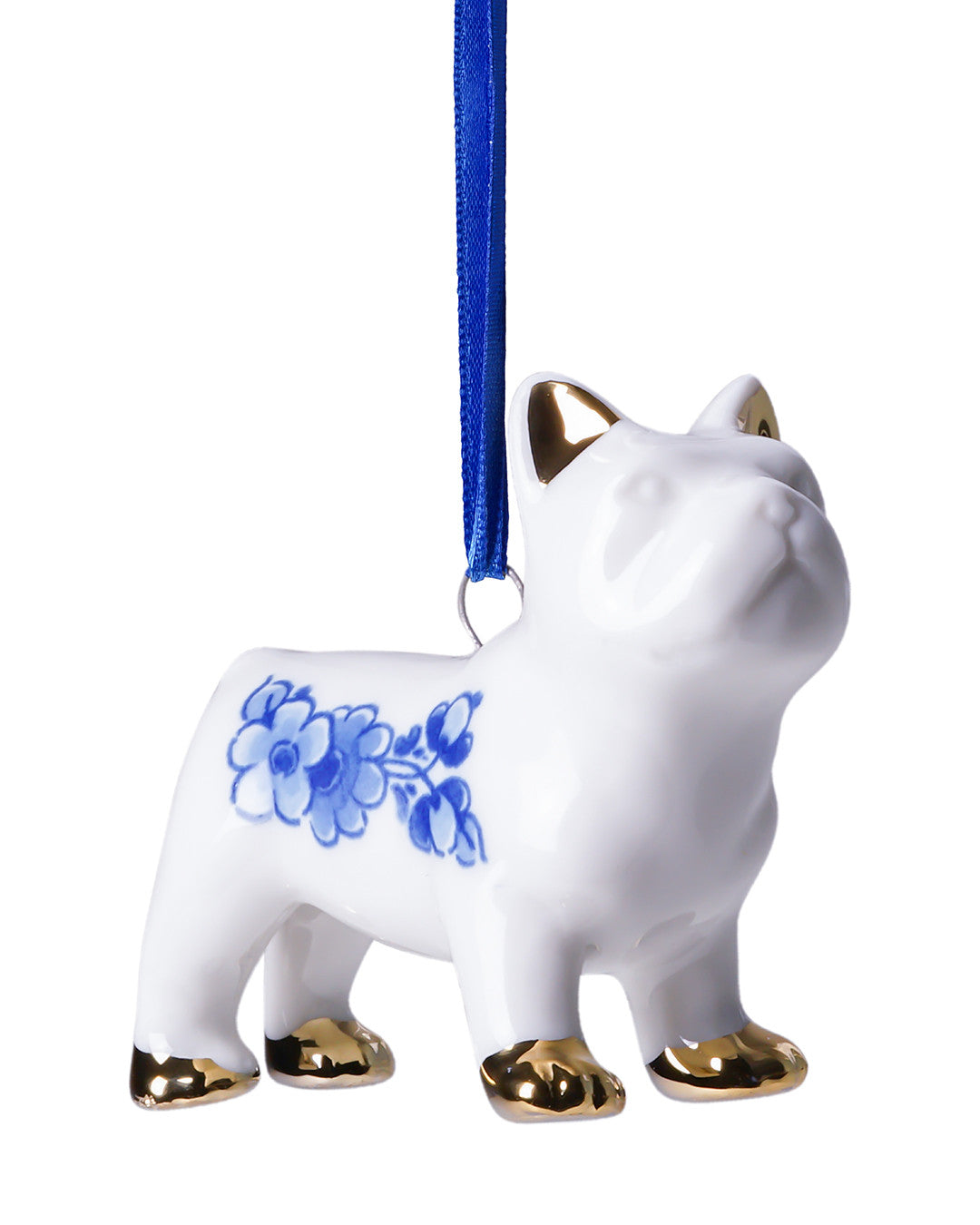 Keramisk juleornament med fransk bulldog – Heinen Delfts Blauw Ornament Heinen Delfts Blauw