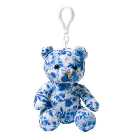 Nøglering med blå teddy bjørn