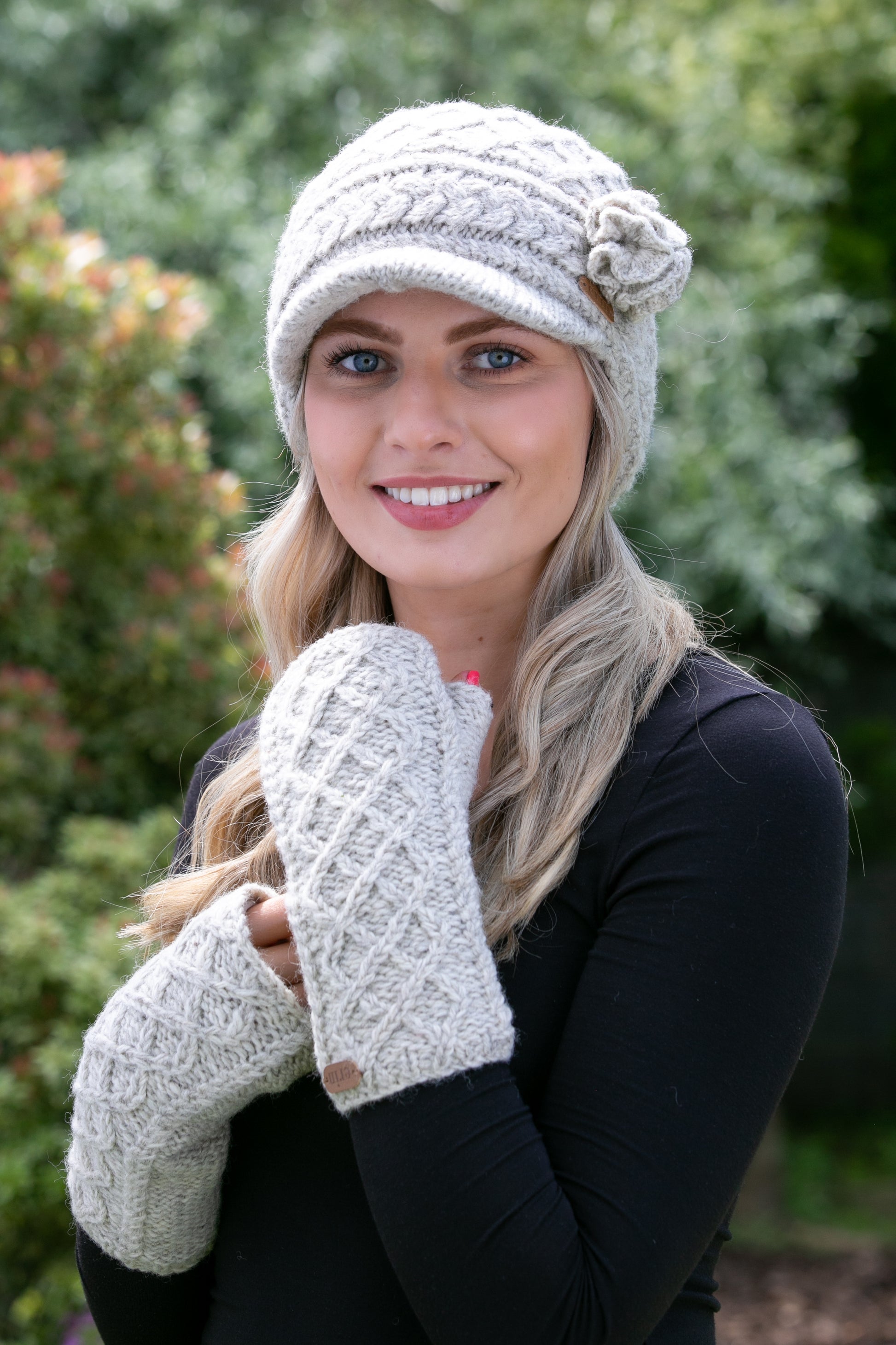 Erin Hue 100% Uld med Foer - Skygge og Blomst Håndstrikket Erin Knitwear