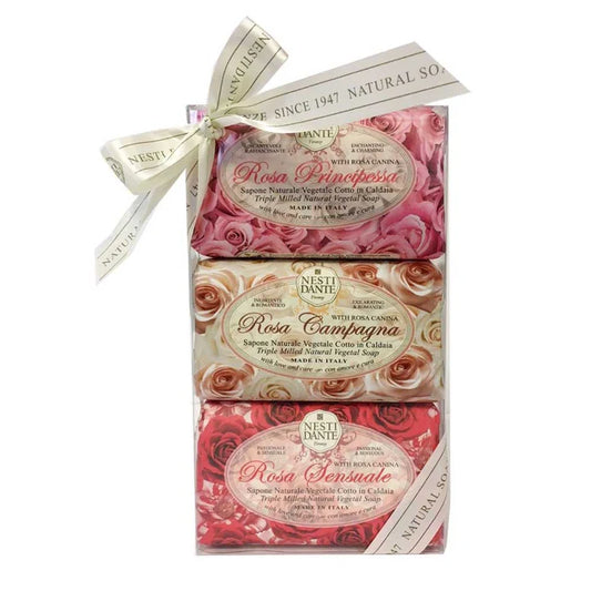 Gavesæt med 3 rosesæber - Nesti Dante Nesti dante