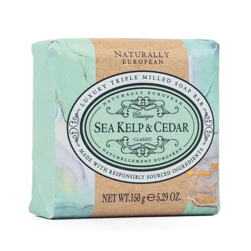 Triple Milled Soap Sea Kelp & Cedar 150g Naturally European