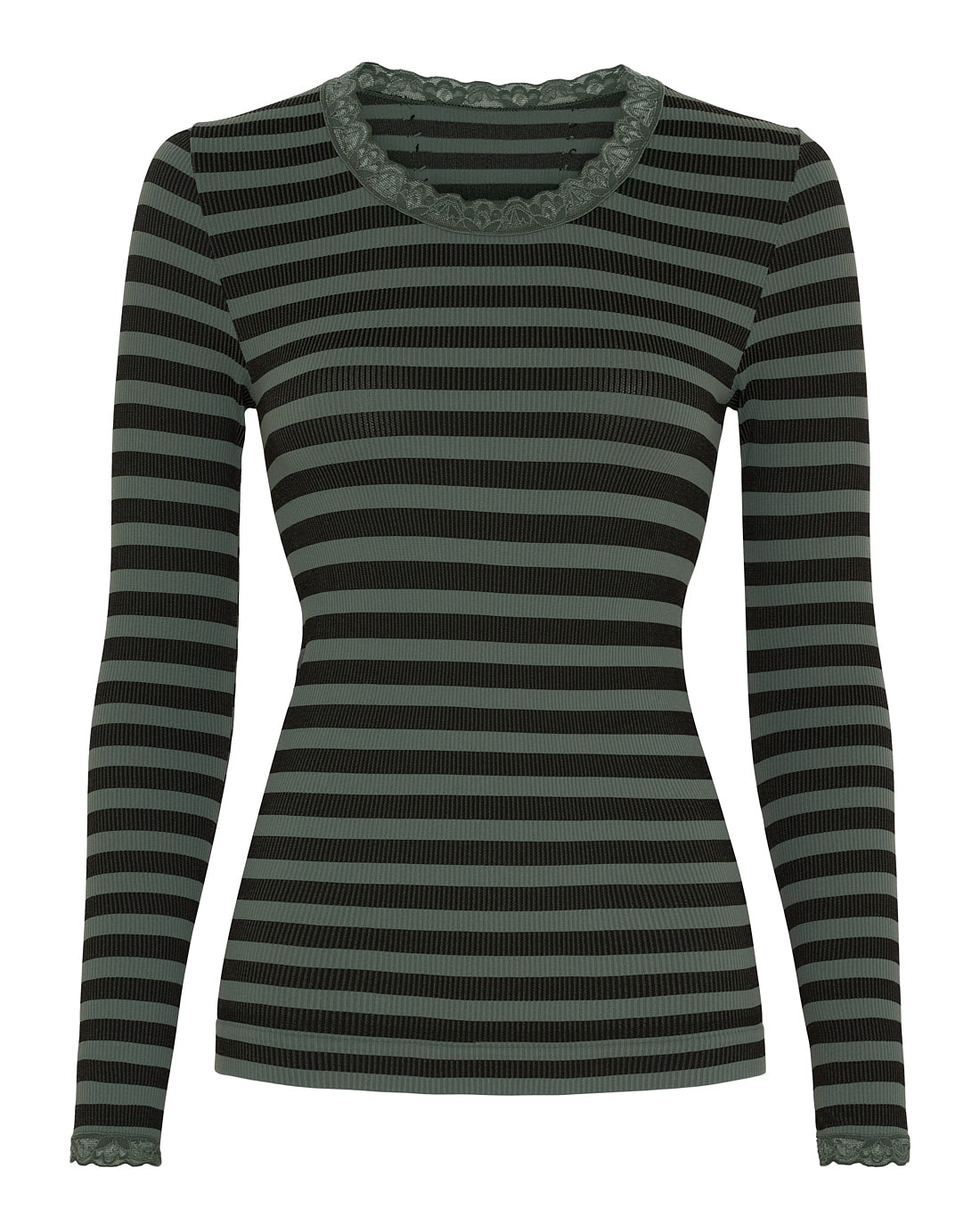 Tim & Simonsen ISA FRIDA Stripe Top – langærmet, flere farver Tim & Simonsen Nero-Oliva S/M