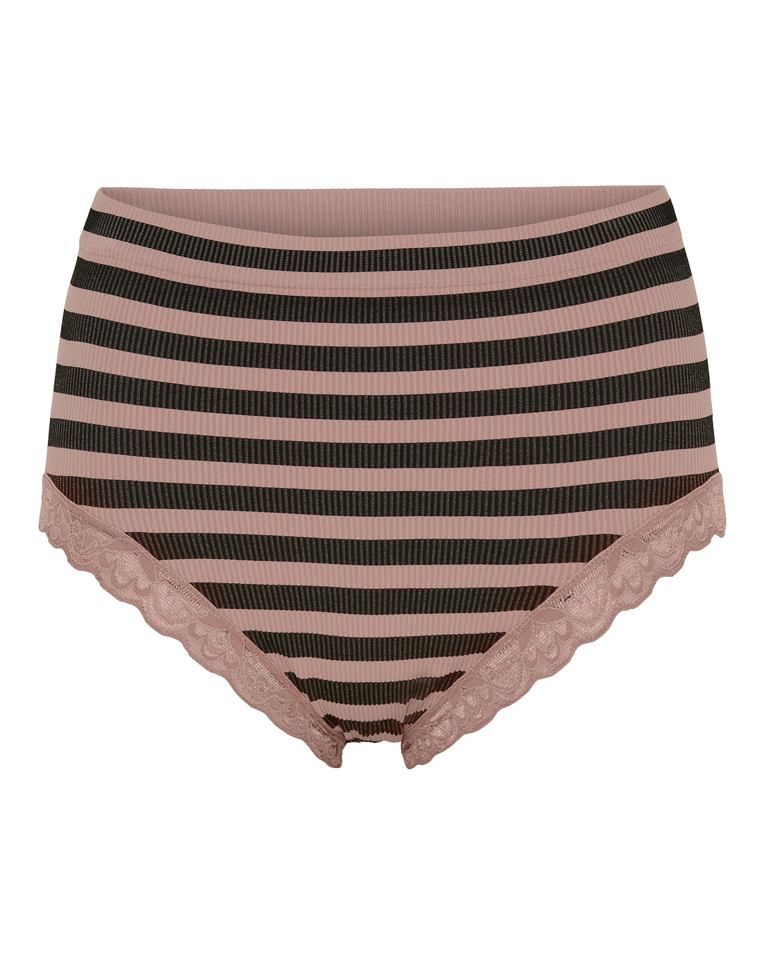 Tim & Simonsen ISA Stripe Rib Midi Panties Lace – flere størrelser og farver Tim & Simonsen Rosso-Bianco S/M