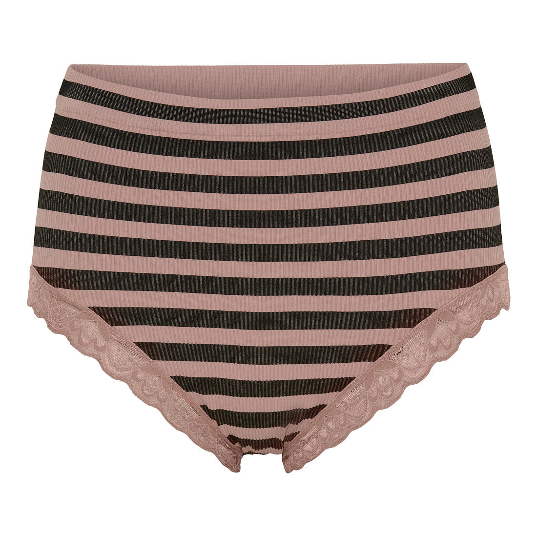 Tim & Simonsen ISA Stripe Rib Midi Panties Lace – flere størrelser og farver Tim & Simonsen Rosso-Bianco S/M