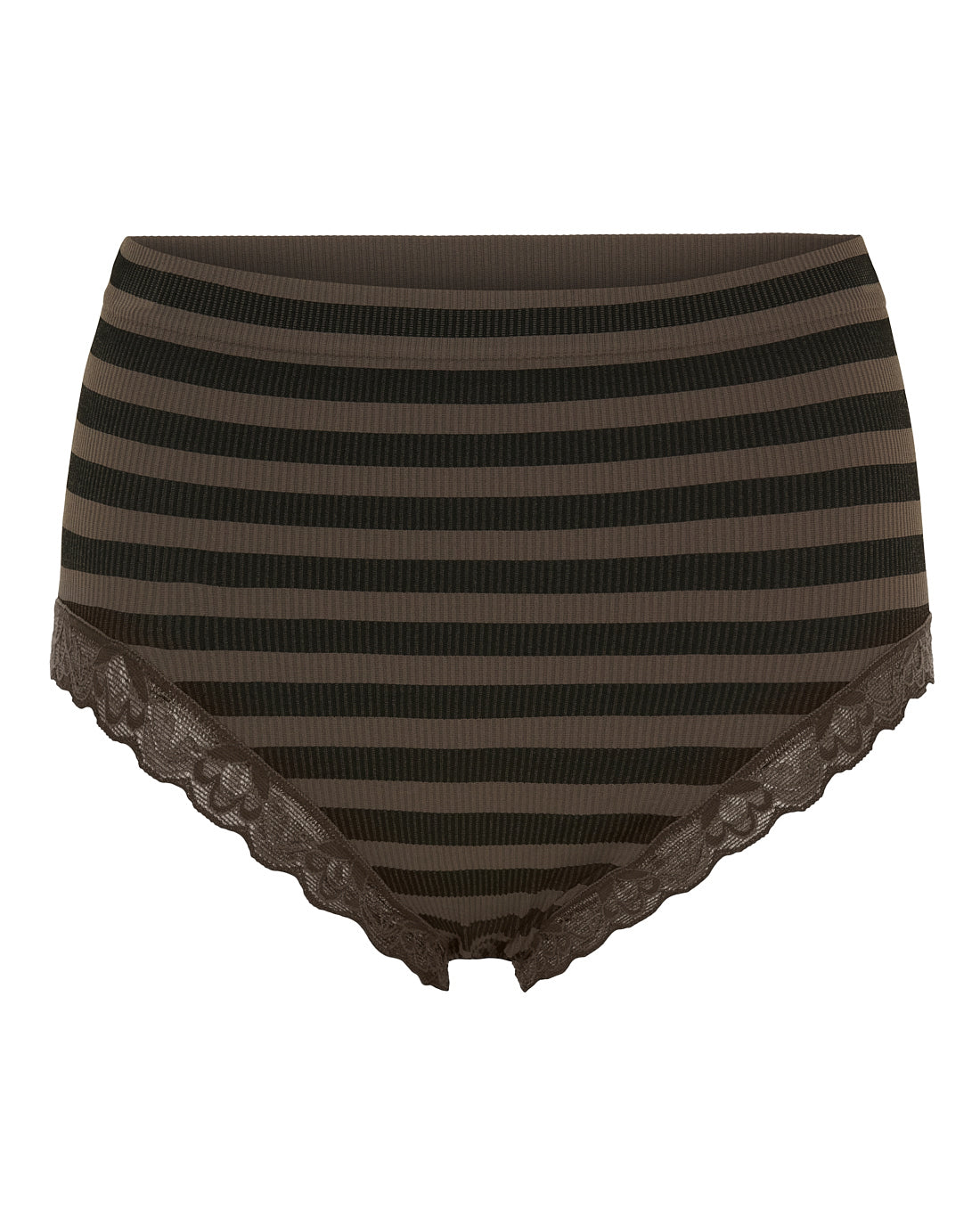 Tim & Simonsen ISA Stripe Rib Midi Panties Lace – flere størrelser og farver Tim & Simonsen Nero-Noce S/M