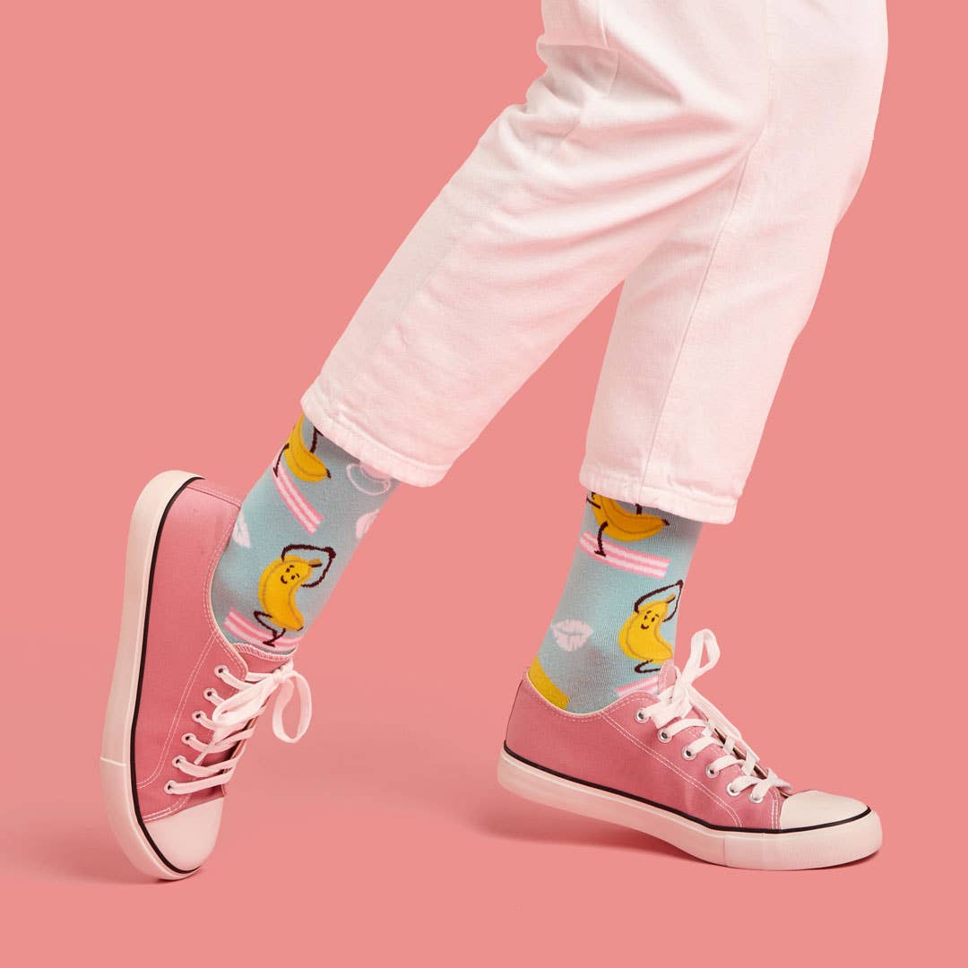 Sjove bomuldssokker, sømløse unisex, Platano Sokker KYLIE CRAZY