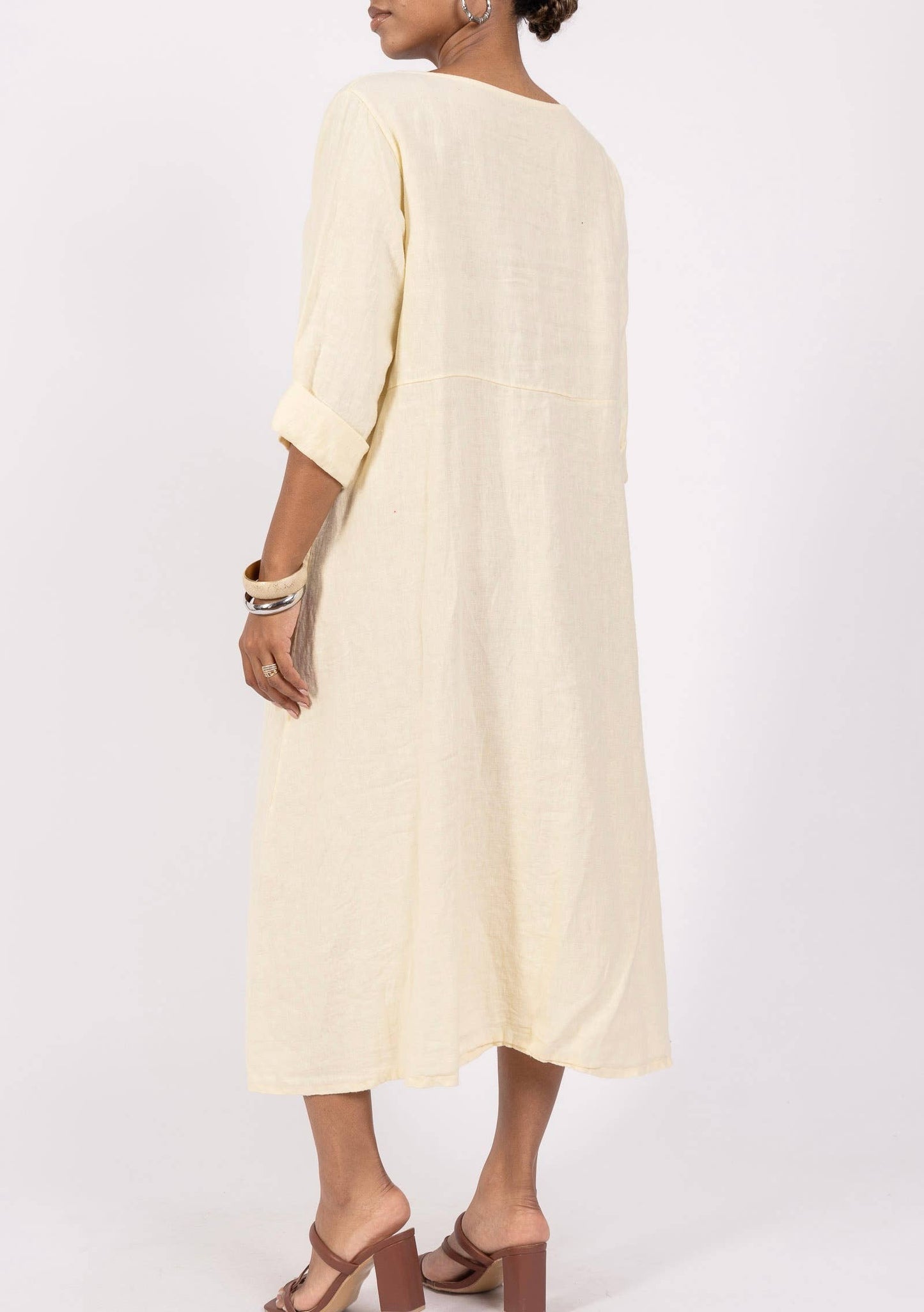 Hørkjole Lysegul – 100% hør – LINEN & COTTON HOUSE LINEN & COTTON HOUSE