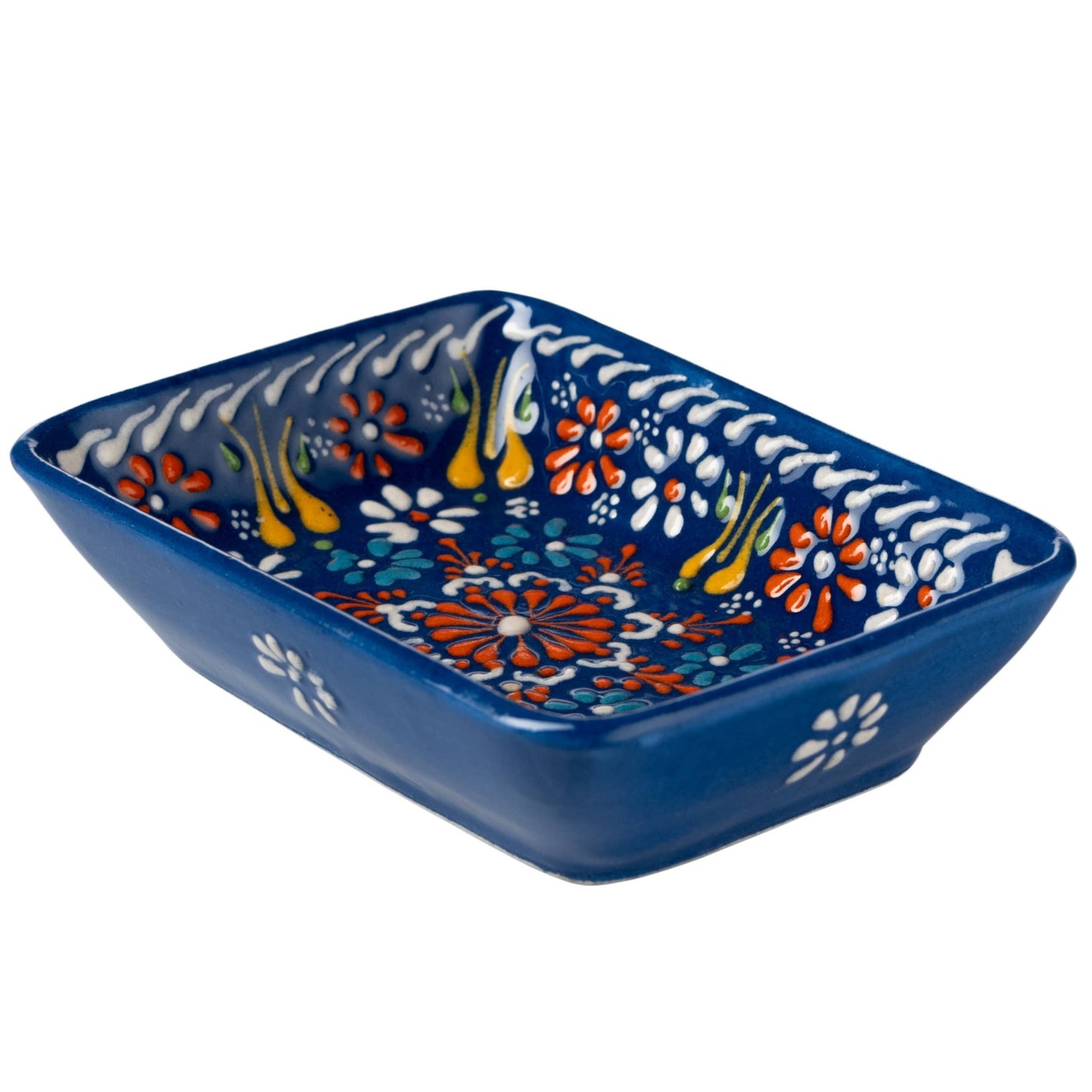 Håndlavet Keramisk Sæbeskåle med Dræn - Farverig Håndmalet Sæbeholder sæbeskål Ottoman