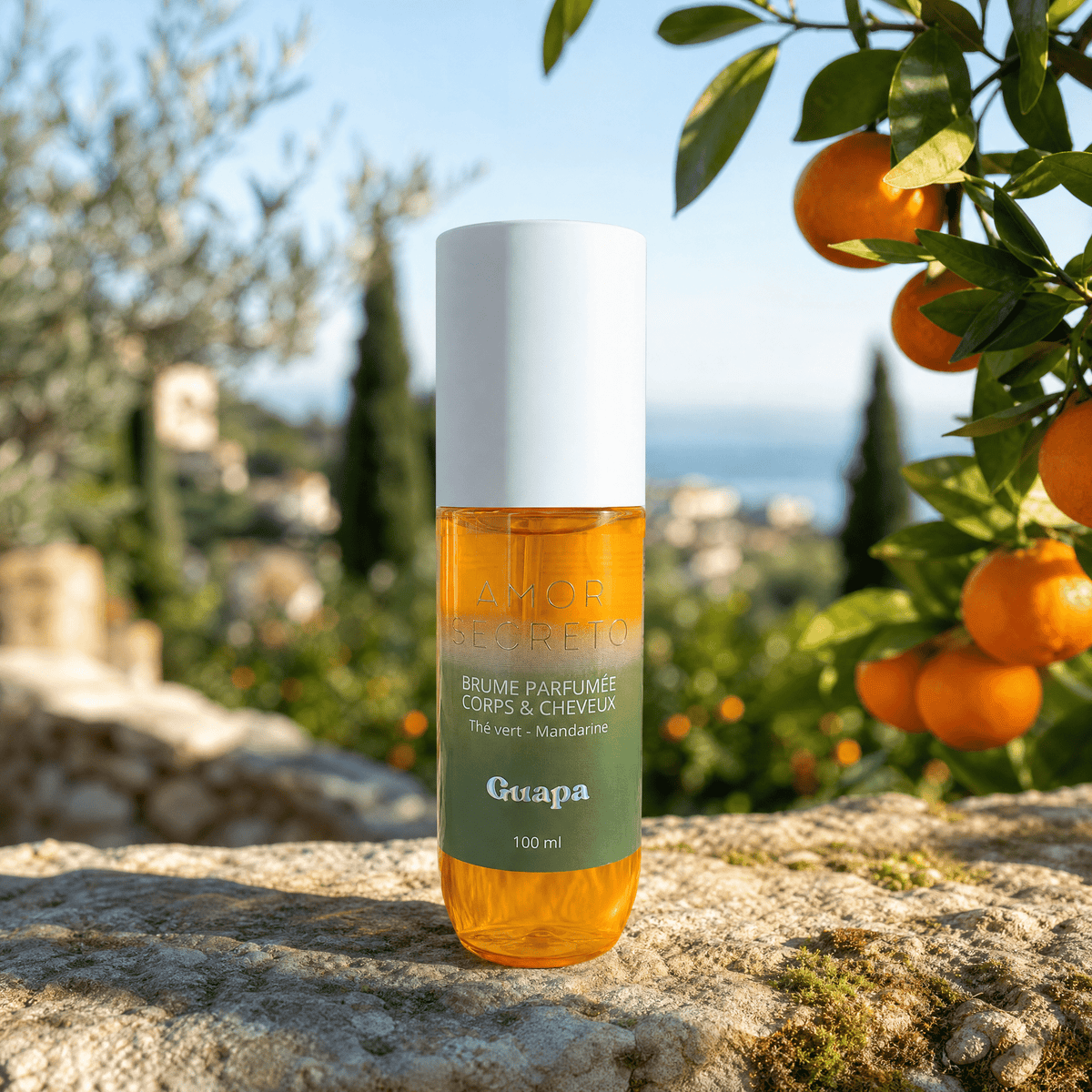 Parfumeret mist til krop og hår – Guapa – Grøn te og mandarin – 100 ml Plejende produkter Amor Secreto