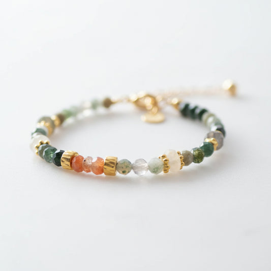 Armbånd orange månesten dhanyata og indisk agat GINANDGER