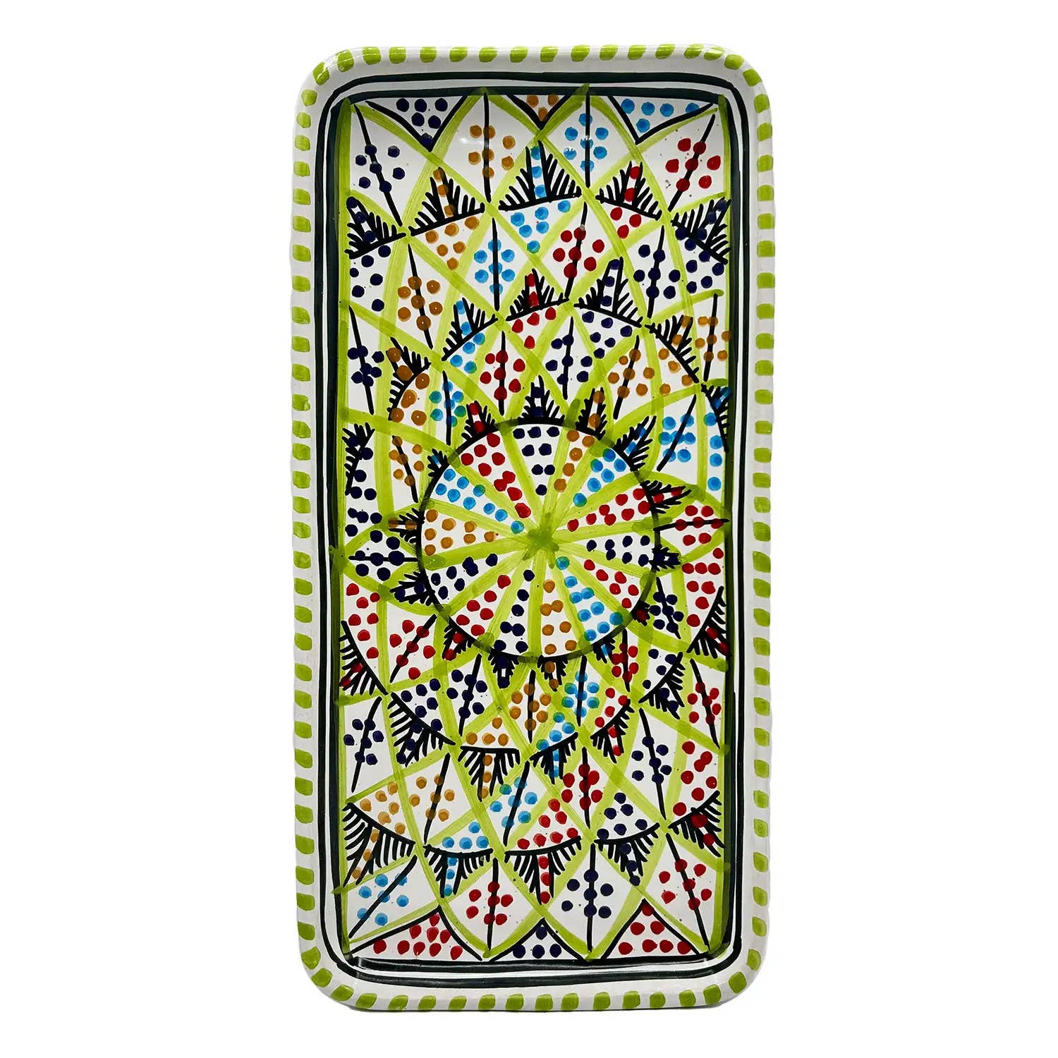 Håndmalet Tunesisk Keramikfad - 33x15 cm Etnico del Mondo