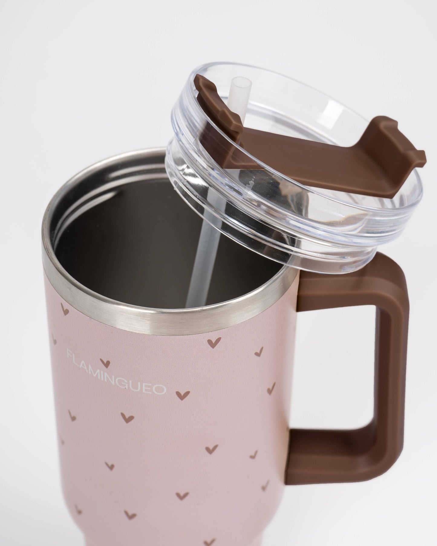 Termoflaske Rustfrit Stål 1,18L Beige med Hjerter - Flamingueo Flamingueo