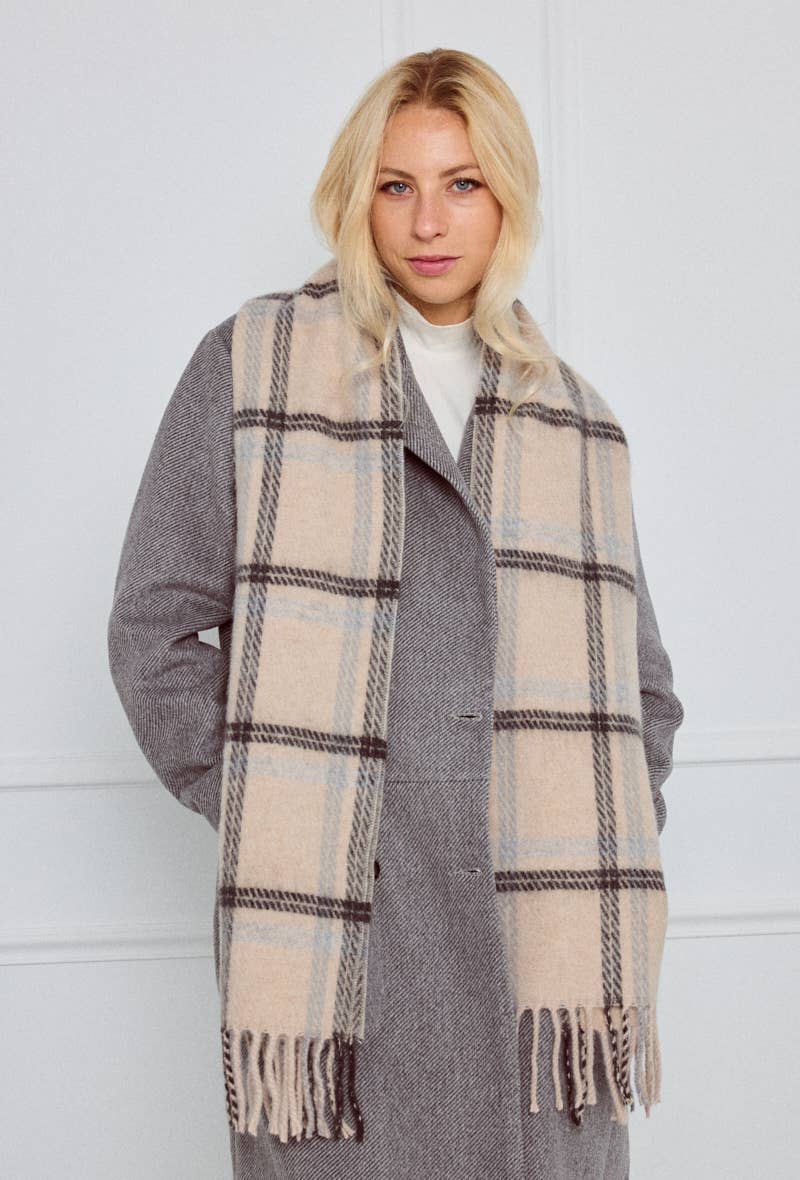 Tørklæde med store tern BYREN | ÉLINE L'ATELIER