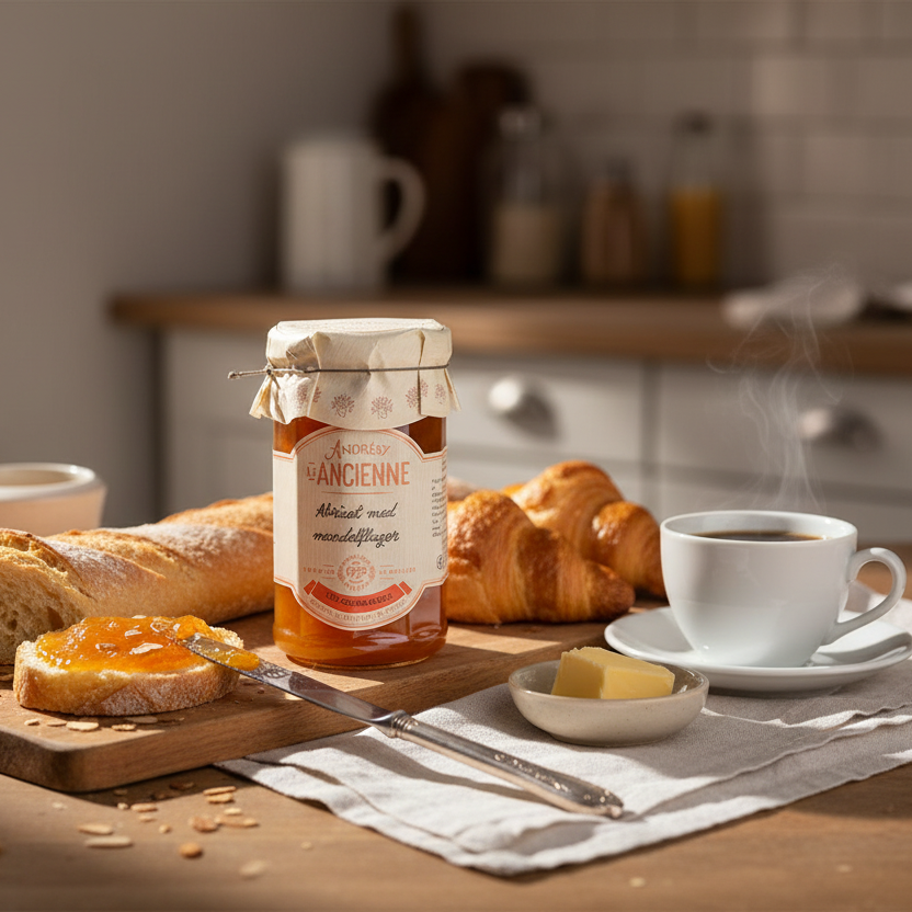 Abrikos med mandelflager Syltetøj - Andrésy Ancienne 270g Syltetøj & Marmelade Maison Andresy