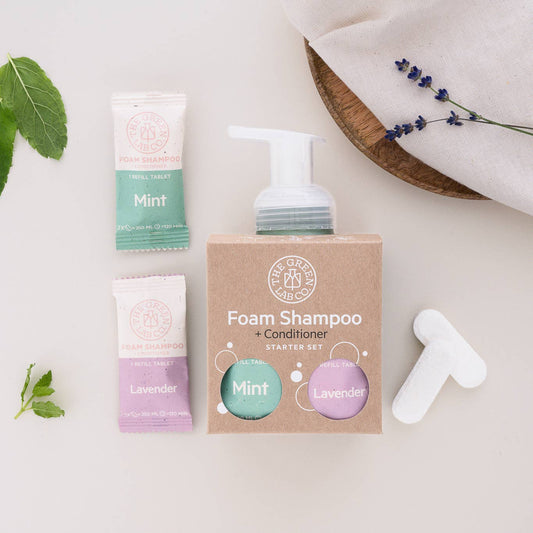 Startsæt Shampoo Refill Tabletter Mint og Lavendel