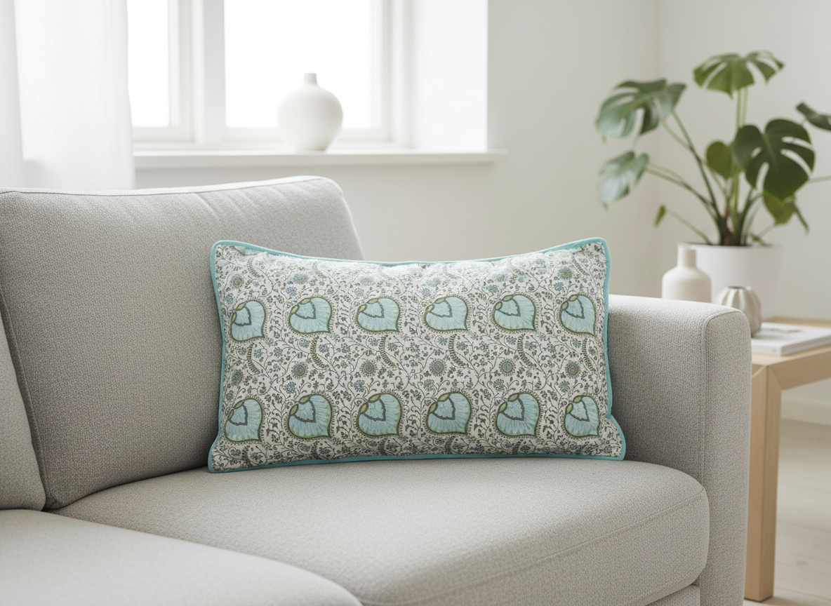 Aflangt pudebetræk paisley