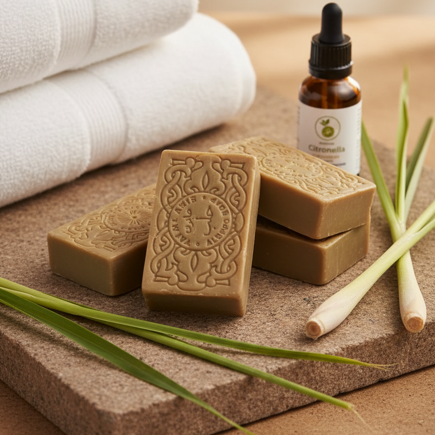 Aleppo Hårsæbe med Citronellaolie – Naturlig Shampoo mod Skæl 100g Aleppo sæbe Finigrana