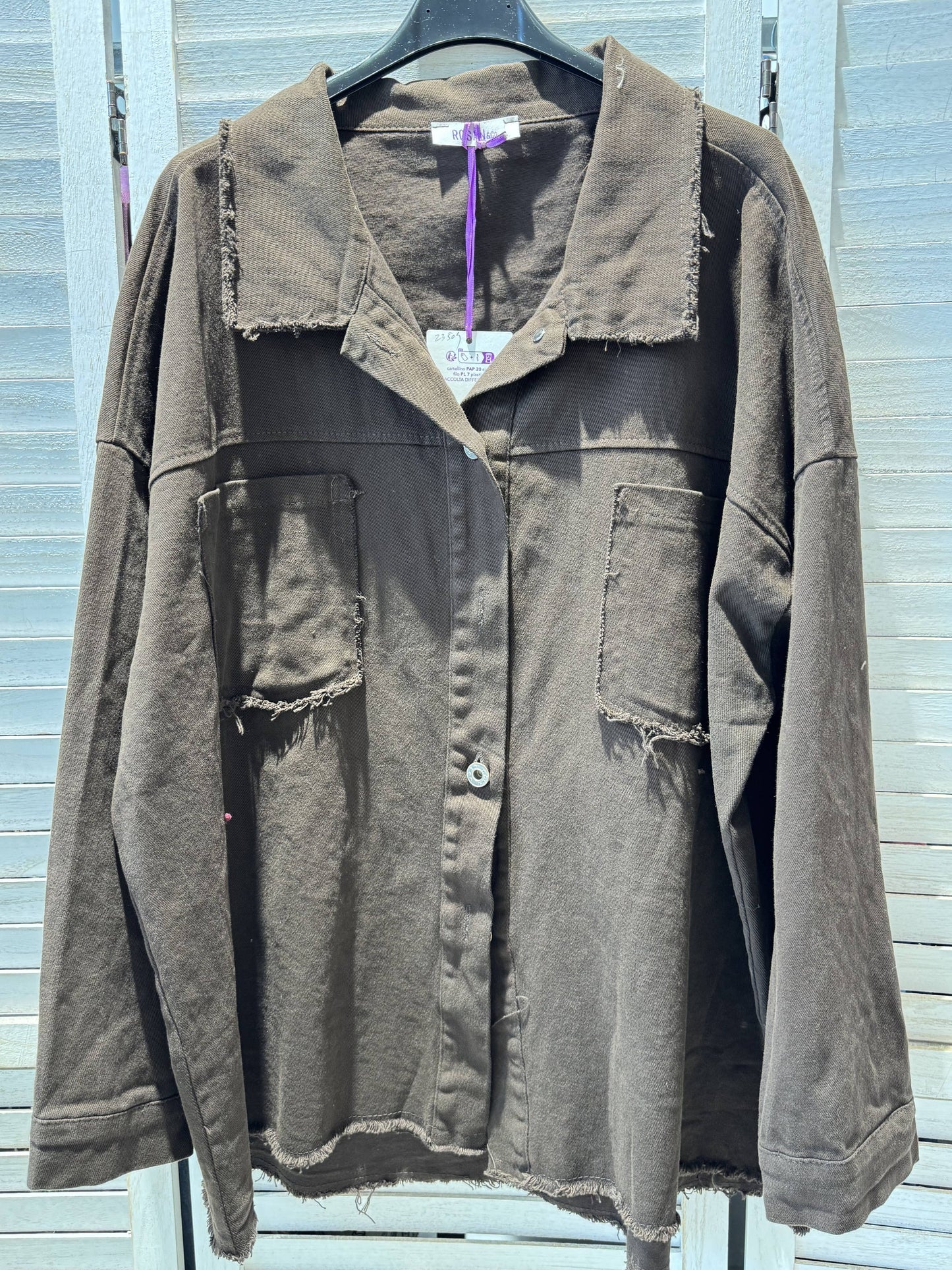 Oversize Jakke med Print Brun - Blødt Denim | VICTORIA&ISAAC VICTORIA&ISAAC