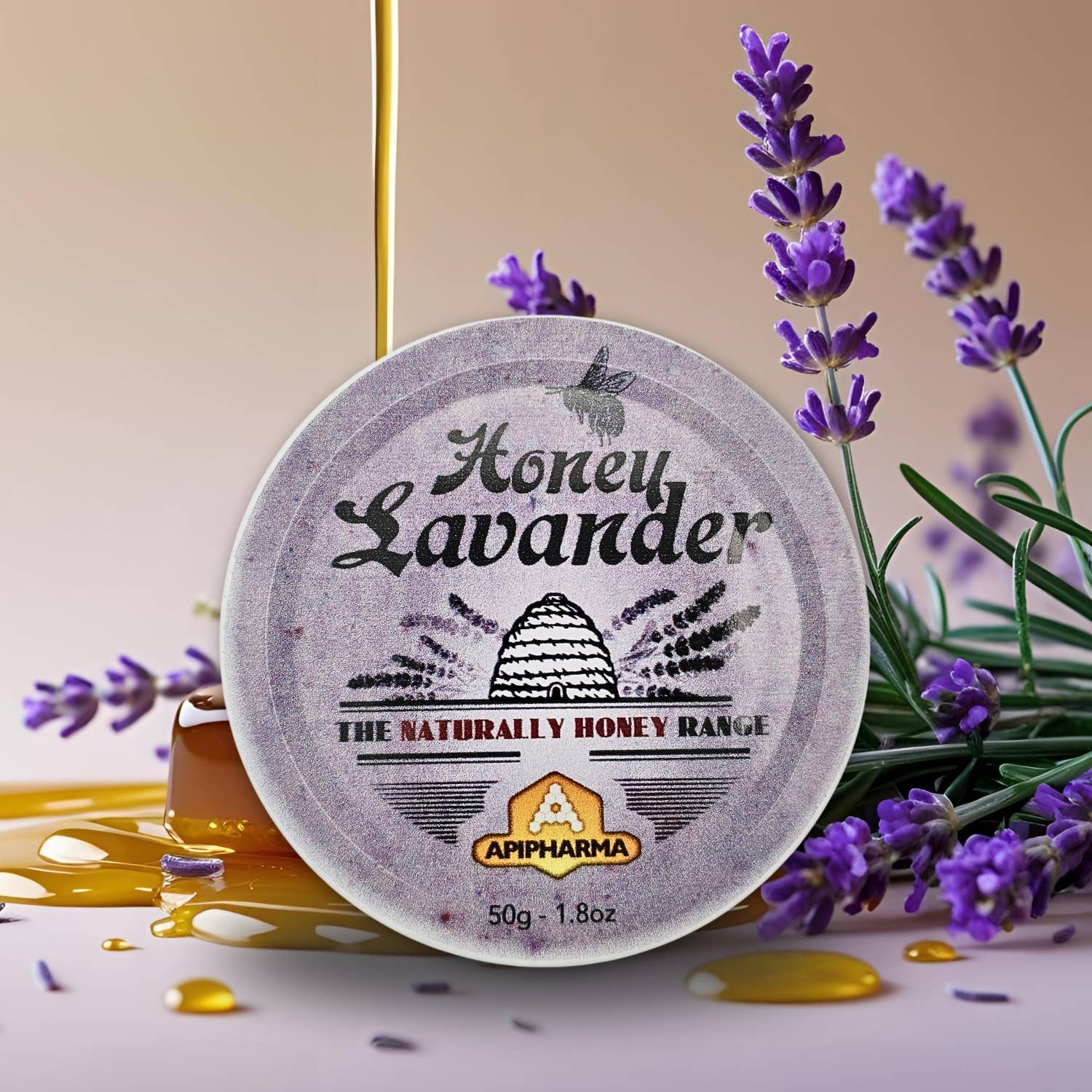 Lavendel Honning Pastiller 45g - François Groslière Design i Metalæske Bonbon-France