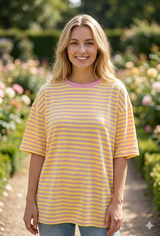 Stribet T-shirt med rund hals- Flere farver – Victoria & Isaac VICTORIA&ISAAC