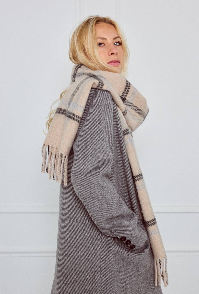 Tørklæde med store tern BYREN | ÉLINE L'ATELIER