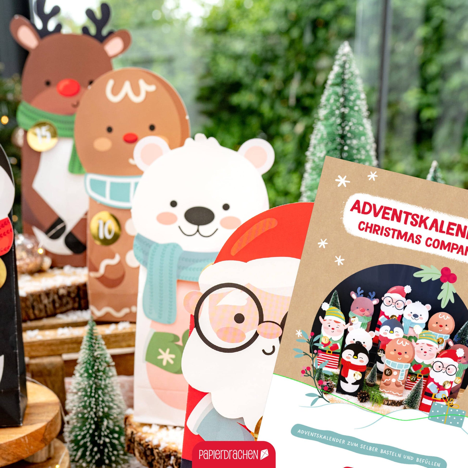 Gør-det-selv adventskalender – Julehjælpere – 24 poser med udstansede motiver | Papierdrachen Julepynt Papierdrachen