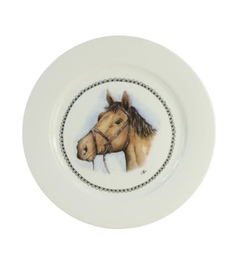Keramik tallerken med gårdens dyr