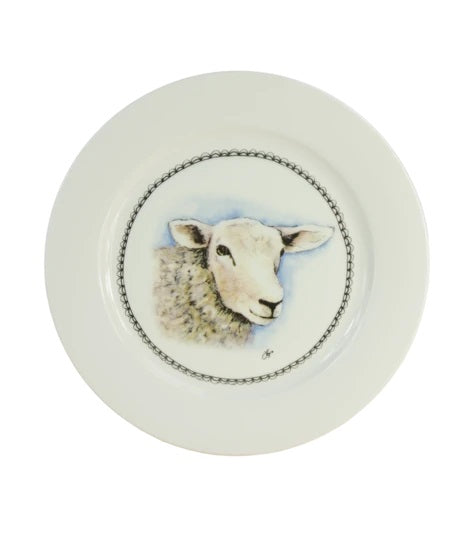 Keramik tallerken med gårdens dyr