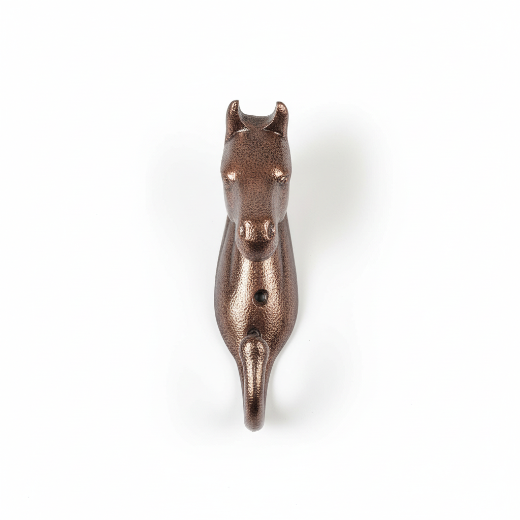 Dekorativ Hestehoved Knage - Rustfri Aluminium Bitten CpH Bronze