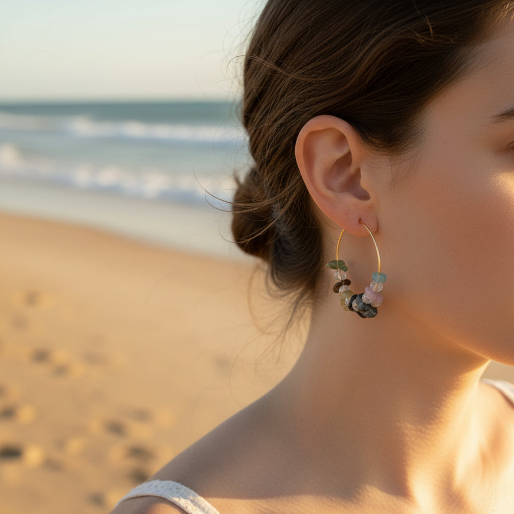 ØRERINGE TURMALIN PRISCA GINANDGER