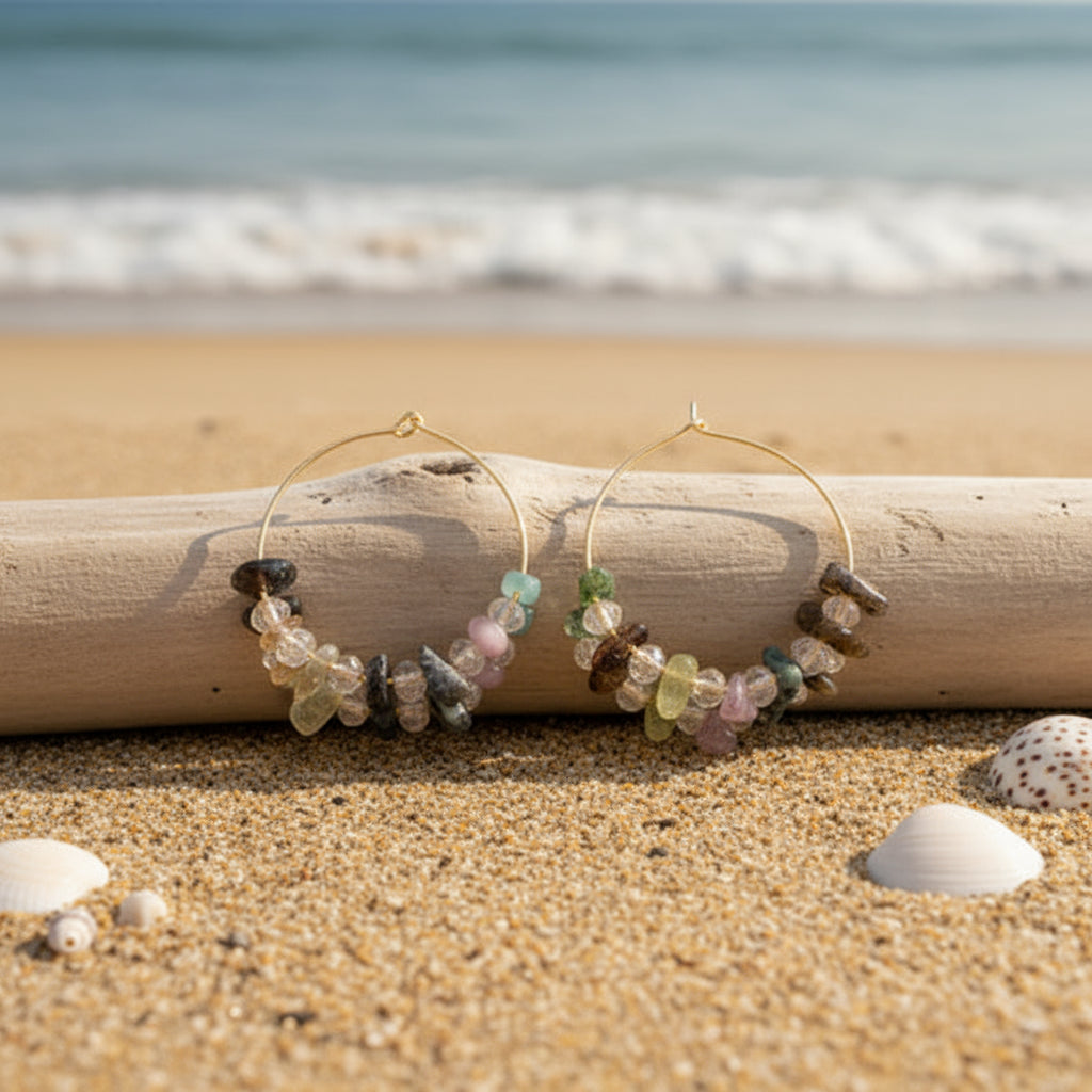 ØRERINGE TURMALIN PRISCA GINANDGER