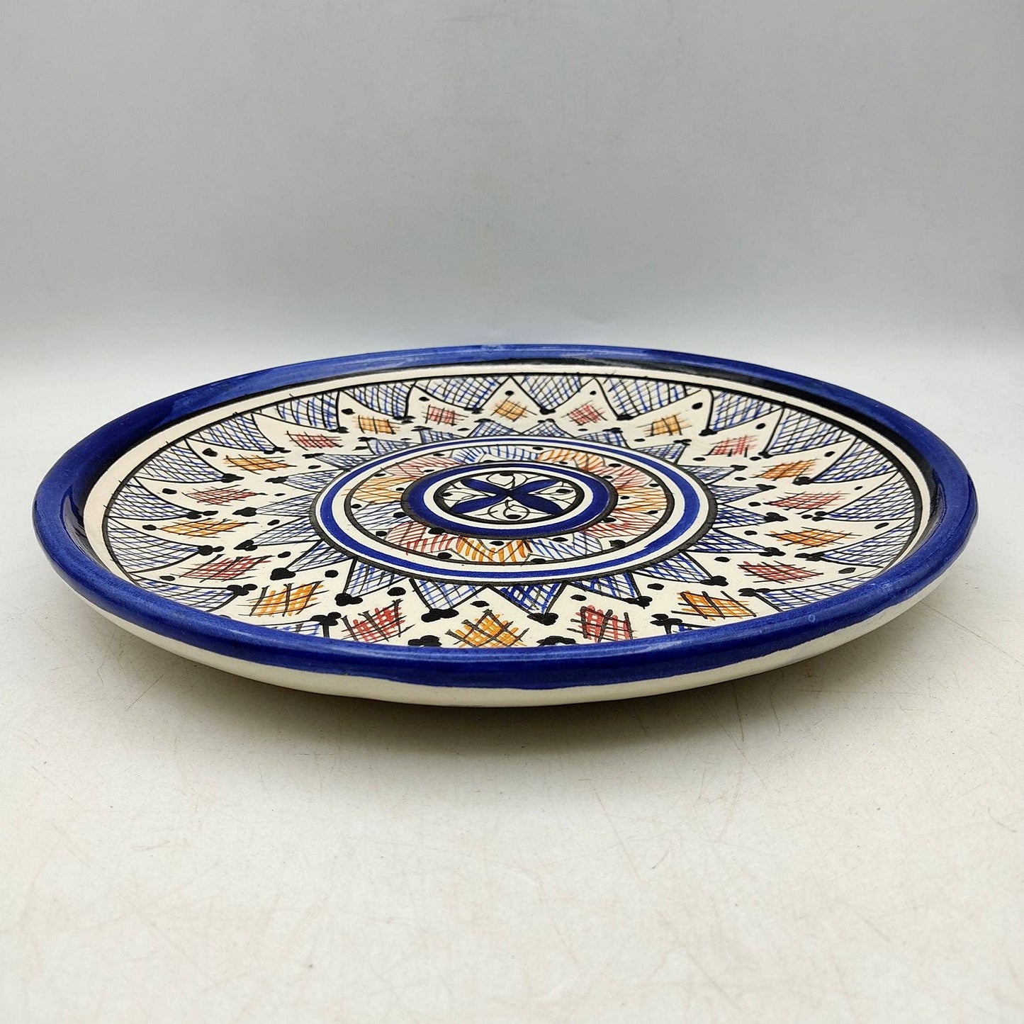 Marrokansk tallerken blå/gul/rød