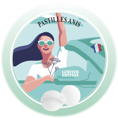 Anis Delice Pastiller 45g - François Groslière Design i Metalæske Bonbon-France