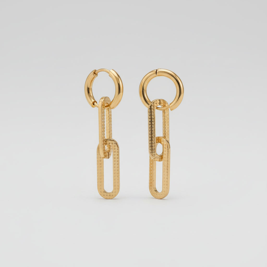 Creoler guldbelagt med aftagelige kæder - Bazou Bazou