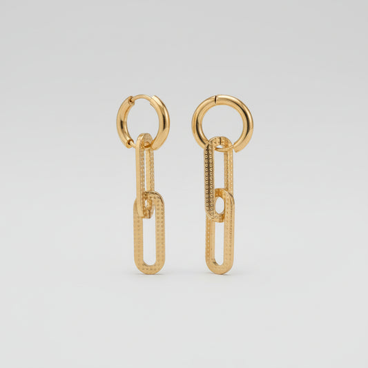 Creoler guldbelagt med aftagelige kæder - Bazou Bazou