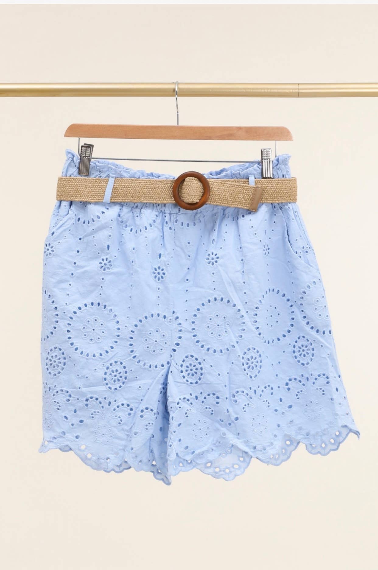 Bomuldsshorts Broderi Anglaise