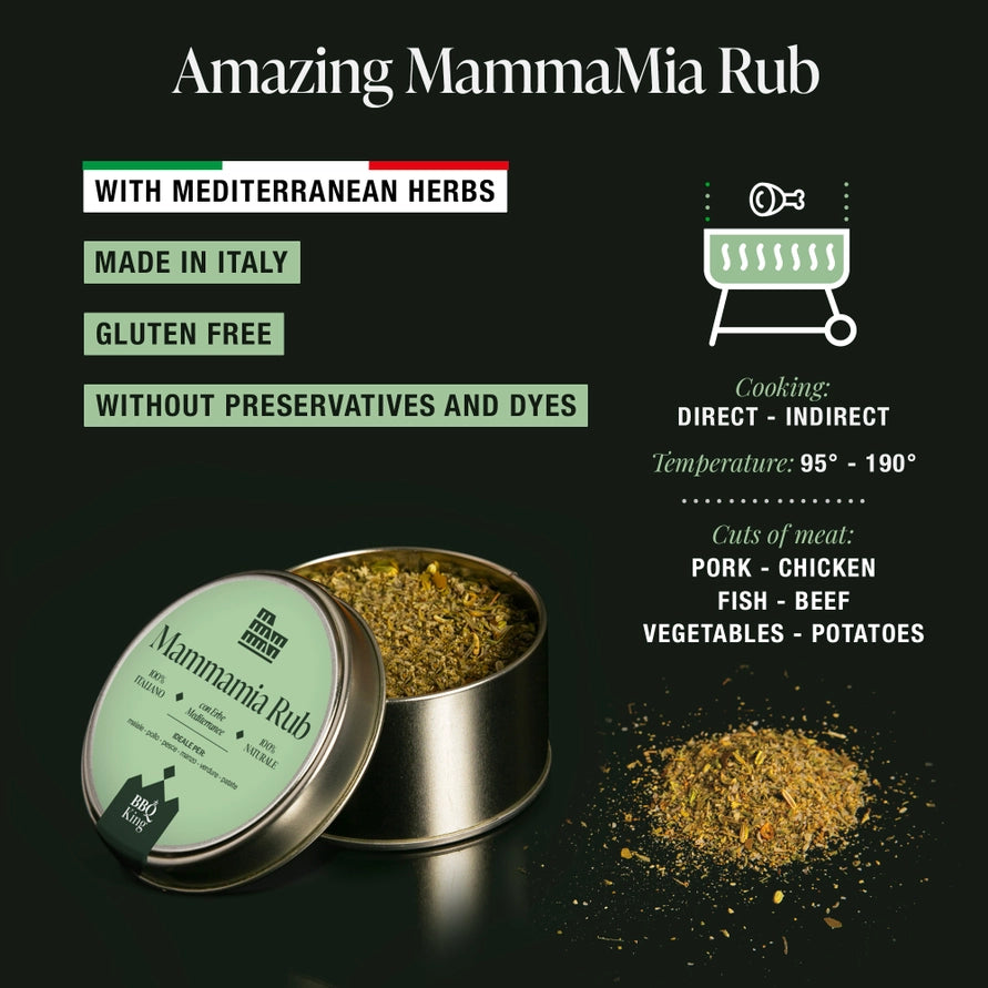 BBQ King Mammamia Rub – Middelhavskrydderier til Grill BBQ King